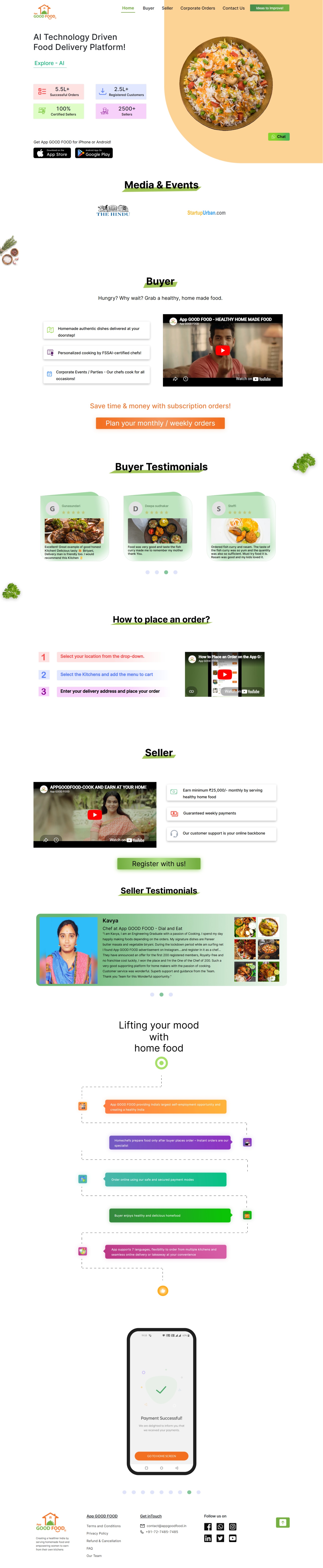 App Good Food - Professional Food Delivery website template designed by GetDigitell UK